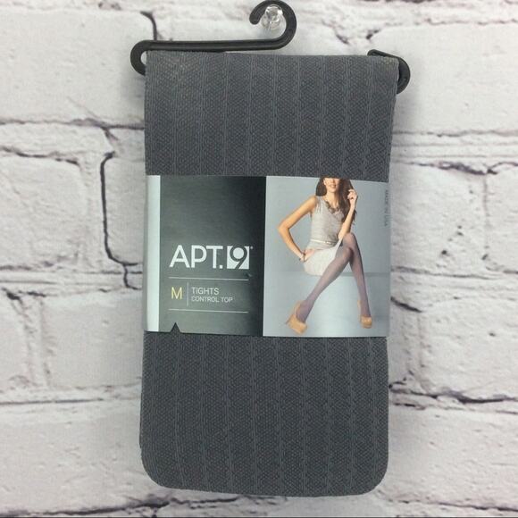 Apt. 9 Control Top Gray Tights Textured Pattern Light Academia Various Sizes NWT - Picture 3 of 6